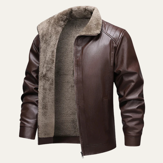 The Pantelleria Men’s Winter Fleece Lined Leather Jacket