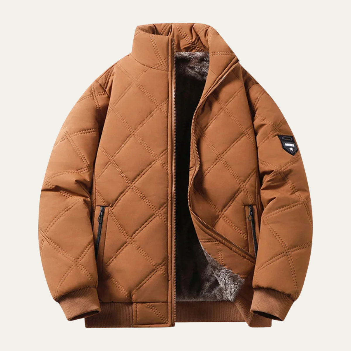 The Alston Men’s Quilted Jacket – Windproof Thermal Padded Coat with Fleece Lining