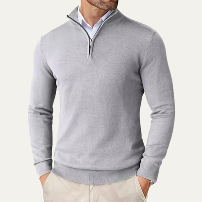 The Elmwood  Men's Quarter Zip Knitted Mock Neck Sweater