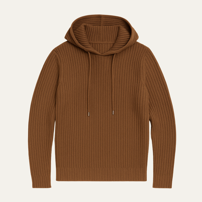 The Ashland Men’s Slim Fit Drawstring Ribbed Knit Hoodie Sweater
