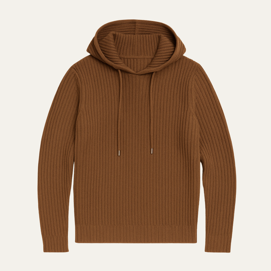 The Ashland Men’s Slim Fit Drawstring Ribbed Knit Hoodie Sweater