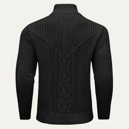 The Stockbridge Men’s Ribbed Knit Button Neck Winter Sweater