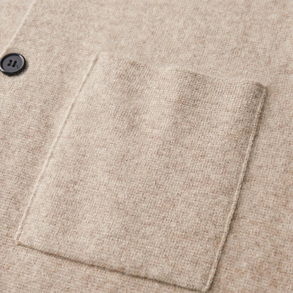 The Huntley Men's Soft Suit Collar Merino Wool Knit Cardigan