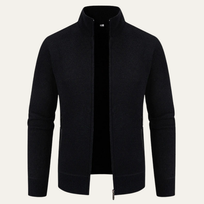 The Inverness Men’s Elegant Knit Zip Cardigan with Pockets