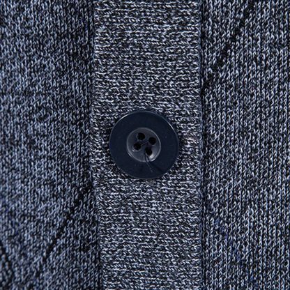 The Brightwood Men’s Winter Fleece Knit Plaid V Neck Cardigan