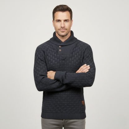 The Brighton Men’s Chunky Knit Sweater with Buttons