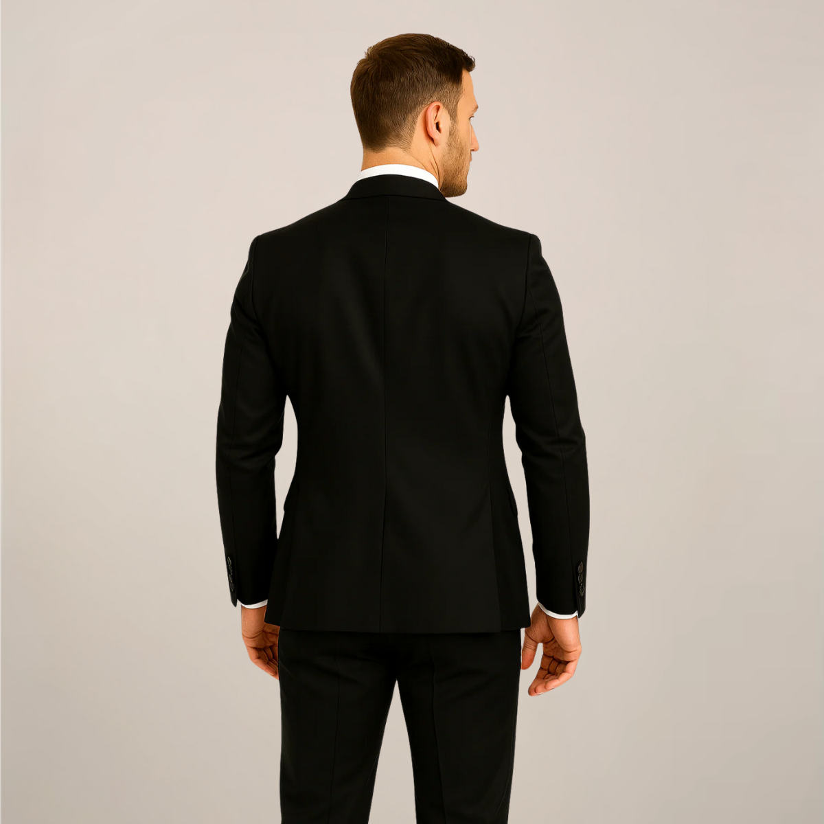 Men's Three-Piece Dinner Suit - Stylish Contrast Lapel