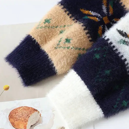 The Preston Men’s Fleece Crewneck Knit Sweater with Nordic Pattern