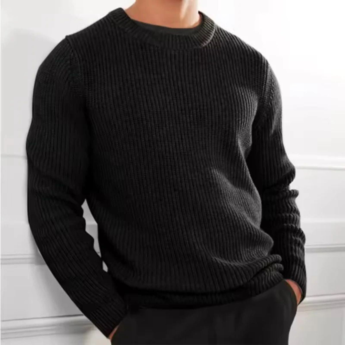 The Tokyo Merino Wool Ribbed O Neck Sweater