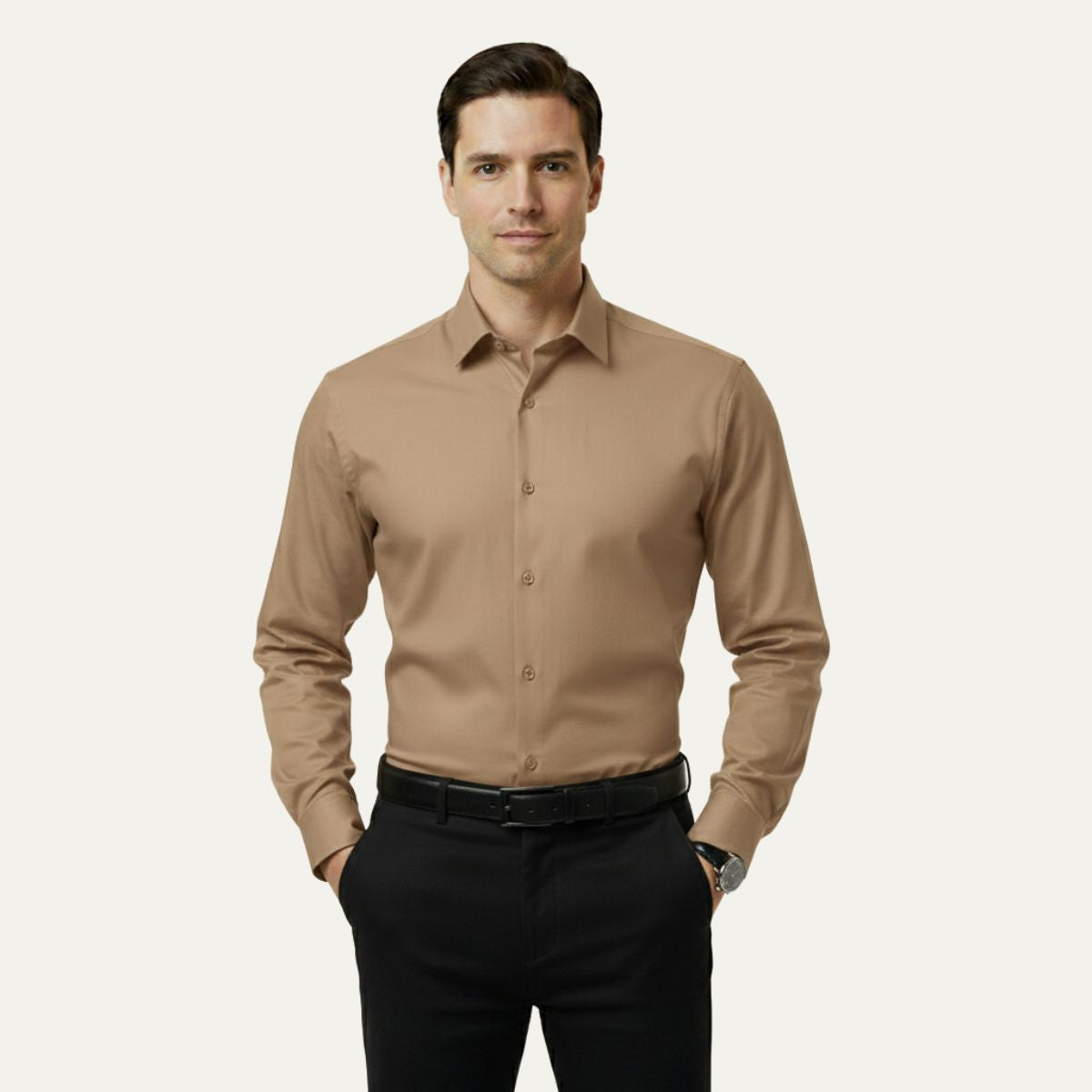 The Pantelleria Men's Elegant Solid Color Business Shirt