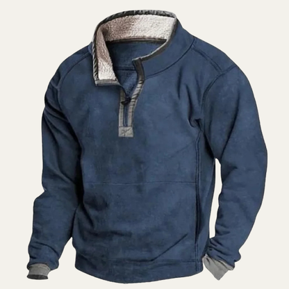 The Meadowpark Men's Stand Collar Warm Half Button Outdoor Sweater