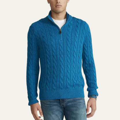 The Salina Men's Half Zip Mock Neck Knitted Sweater