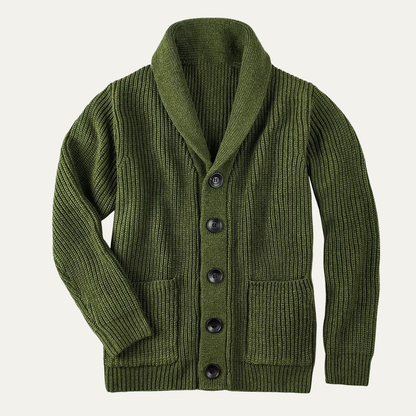 The Venezia Men’s Shawl Collar Chunky Knit Cardigan