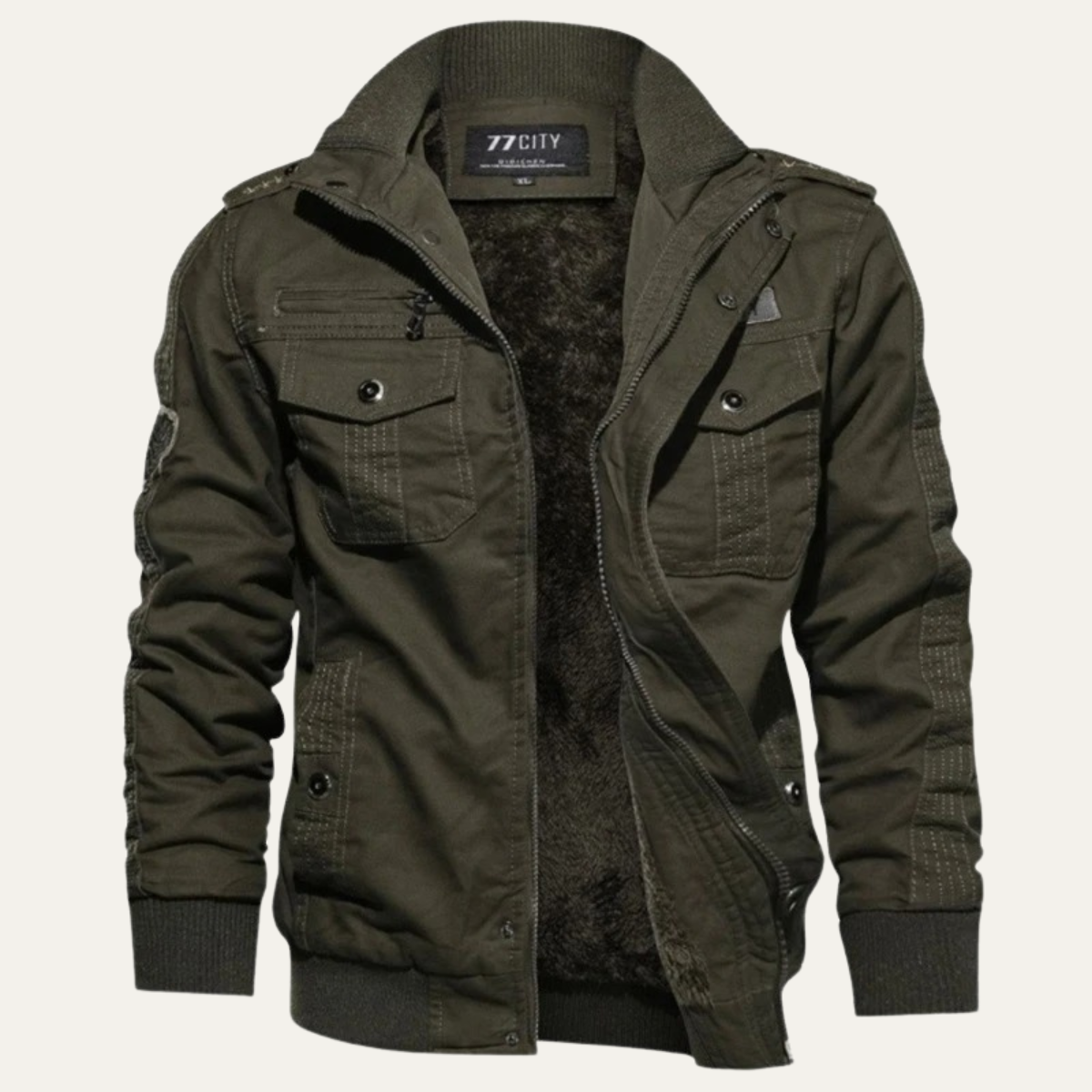 The Foxgate Men’s Thick Plush Lined Windproof Bomber Jacket