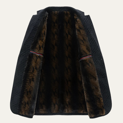 The Mandello Men’s Business Chenille Winter Blazer with Soft Fur Lining