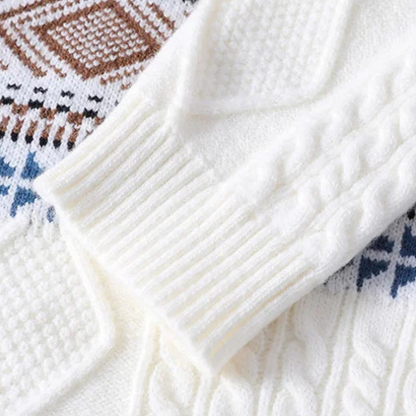 The Carloforte Men’s Knitted Winter Warm Sweater with Nordic Pattern