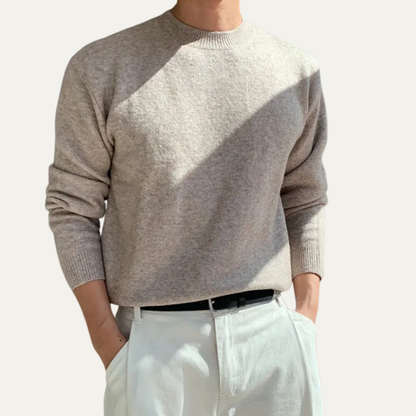 The Cuneo Men’s Classic Plain Crew Neck Knit Sweater