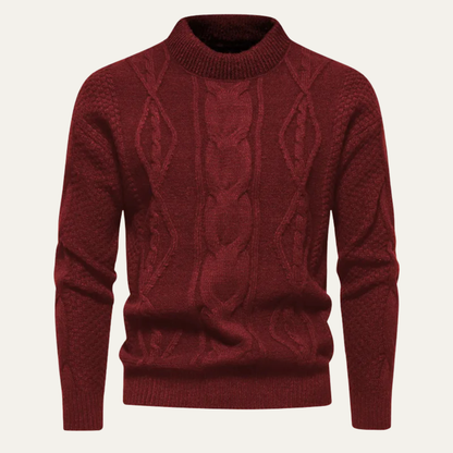 The Birchcrest Men’s Cable Winter Trendy Round Neck Knit Sweater