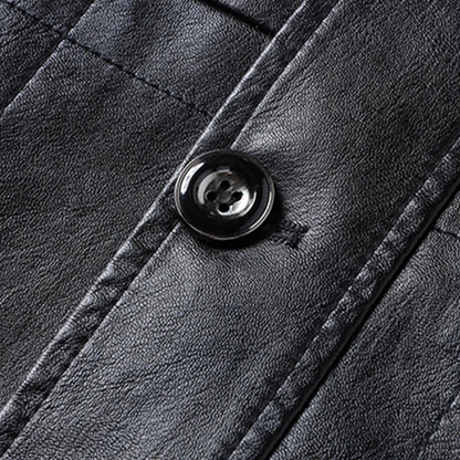 The Portofino Men’s Button Up Leather Winter Jacket