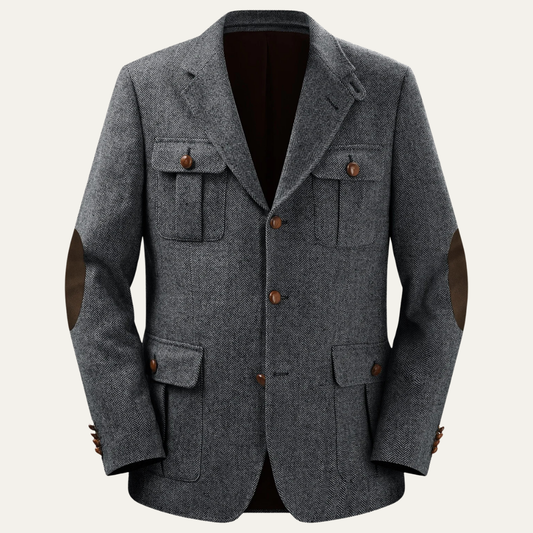 The Olbia Men’s Tweed Blazer Jacket with Elbow Patches