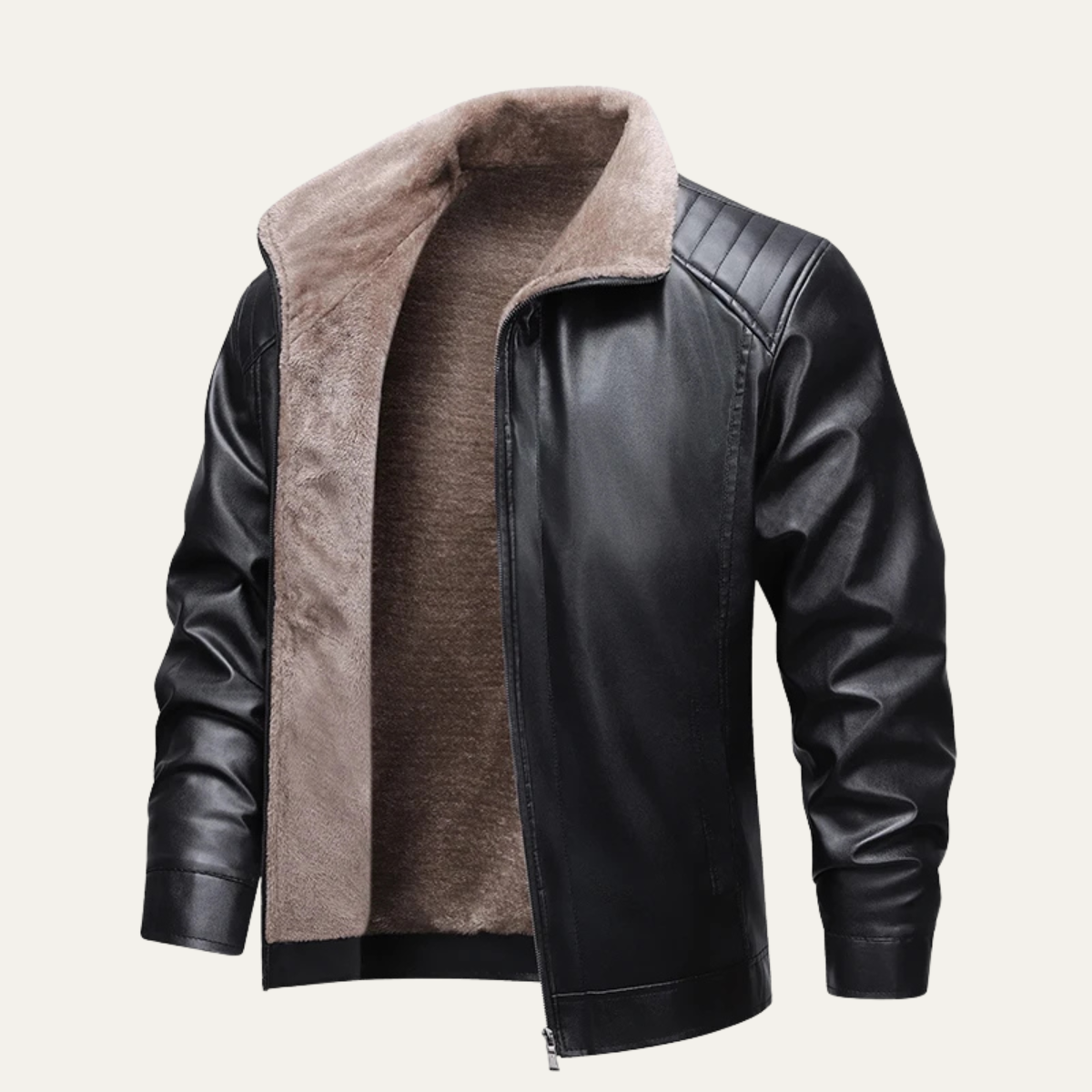 The Pantelleria Men’s Winter Fleece Lined Leather Jacket