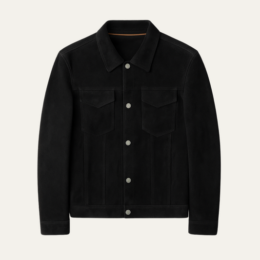 The Zurich Men's Classic Suede Jacket - Button Up Casual Coat