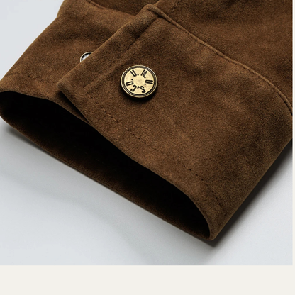 The Caldaro Men’s Retro Zip Up Suede Bomber Jacket