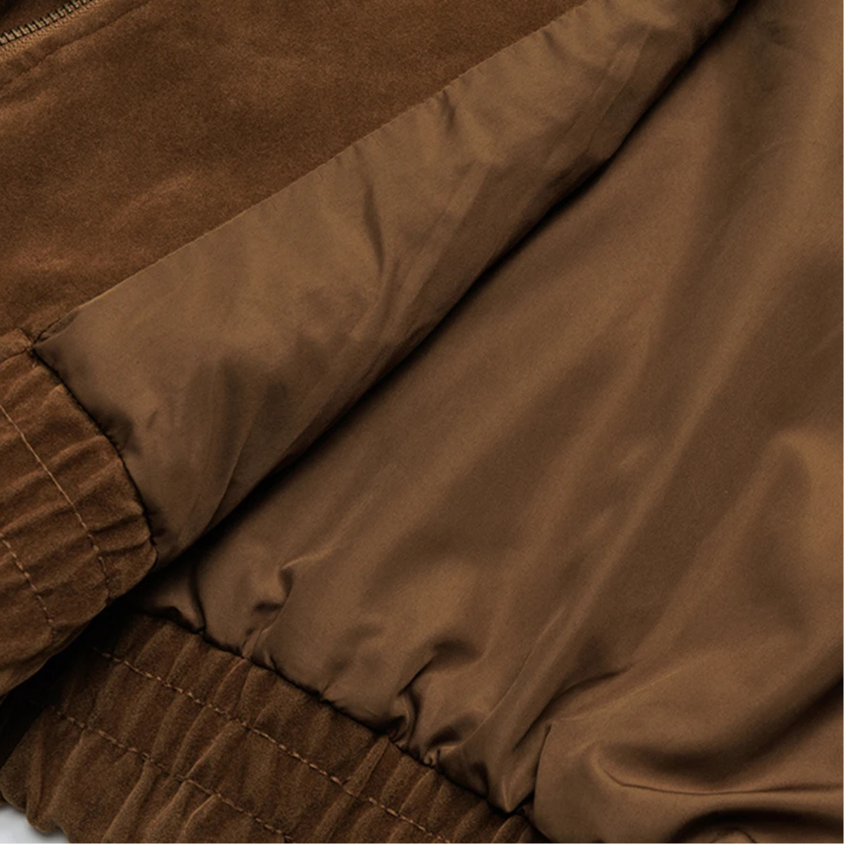 The Caldaro Men’s Retro Zip Up Suede Bomber Jacket