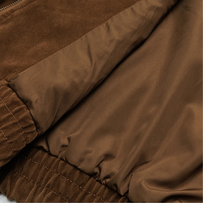 The Caldaro Men’s Retro Zip Up Suede Bomber Jacket