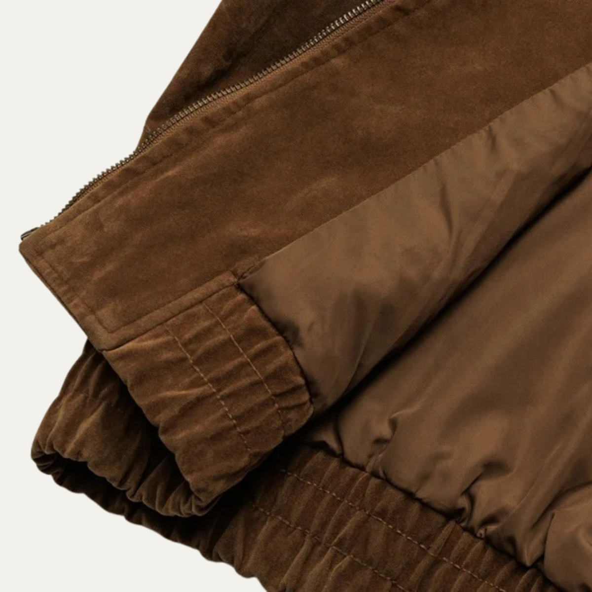 The Caldaro Men’s Retro Zip Up Suede Bomber Jacket