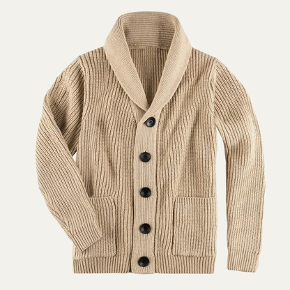 The Venezia Men’s Shawl Collar Chunky Knit Cardigan