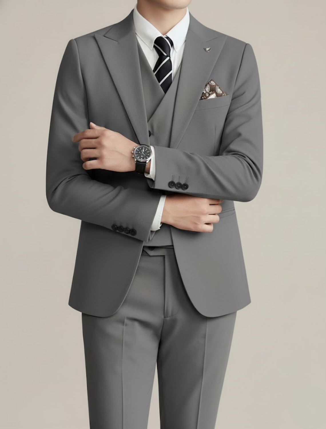 Men's Three-Piece Suit for Formal Events