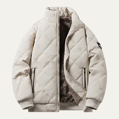 The Alston Men’s Quilted Jacket – Windproof Thermal Padded Coat with Fleece Lining