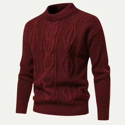 The Birchcrest Men’s Cable Winter Trendy Round Neck Knit Sweater