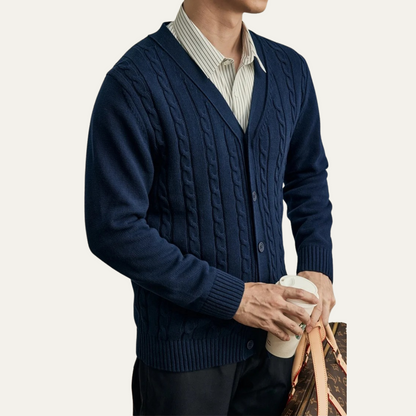 The Heathmoor Men’s Stylish V Neck Knit Winter Cardigan
