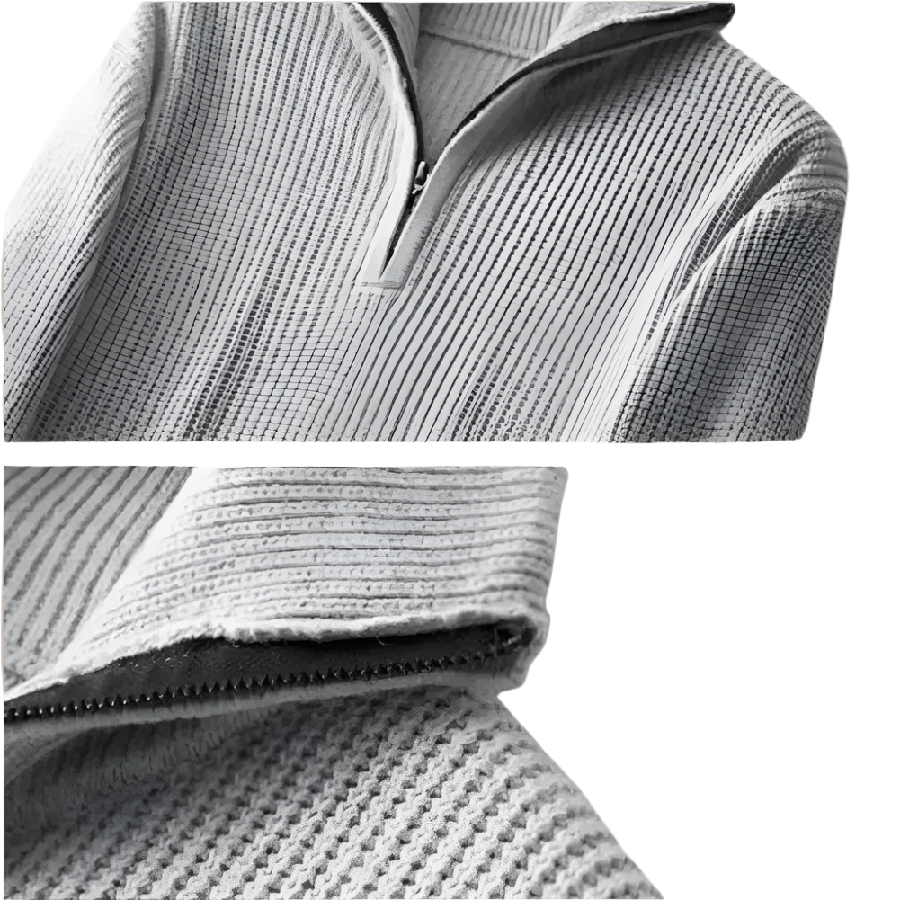 The Merino Knitted Quarter Zip Sweater