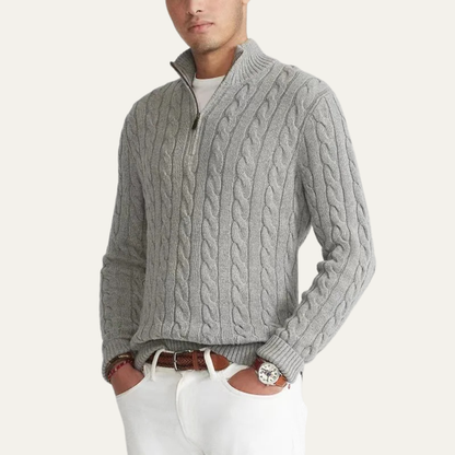 The Salina Men's Half Zip Mock Neck Knitted Sweater