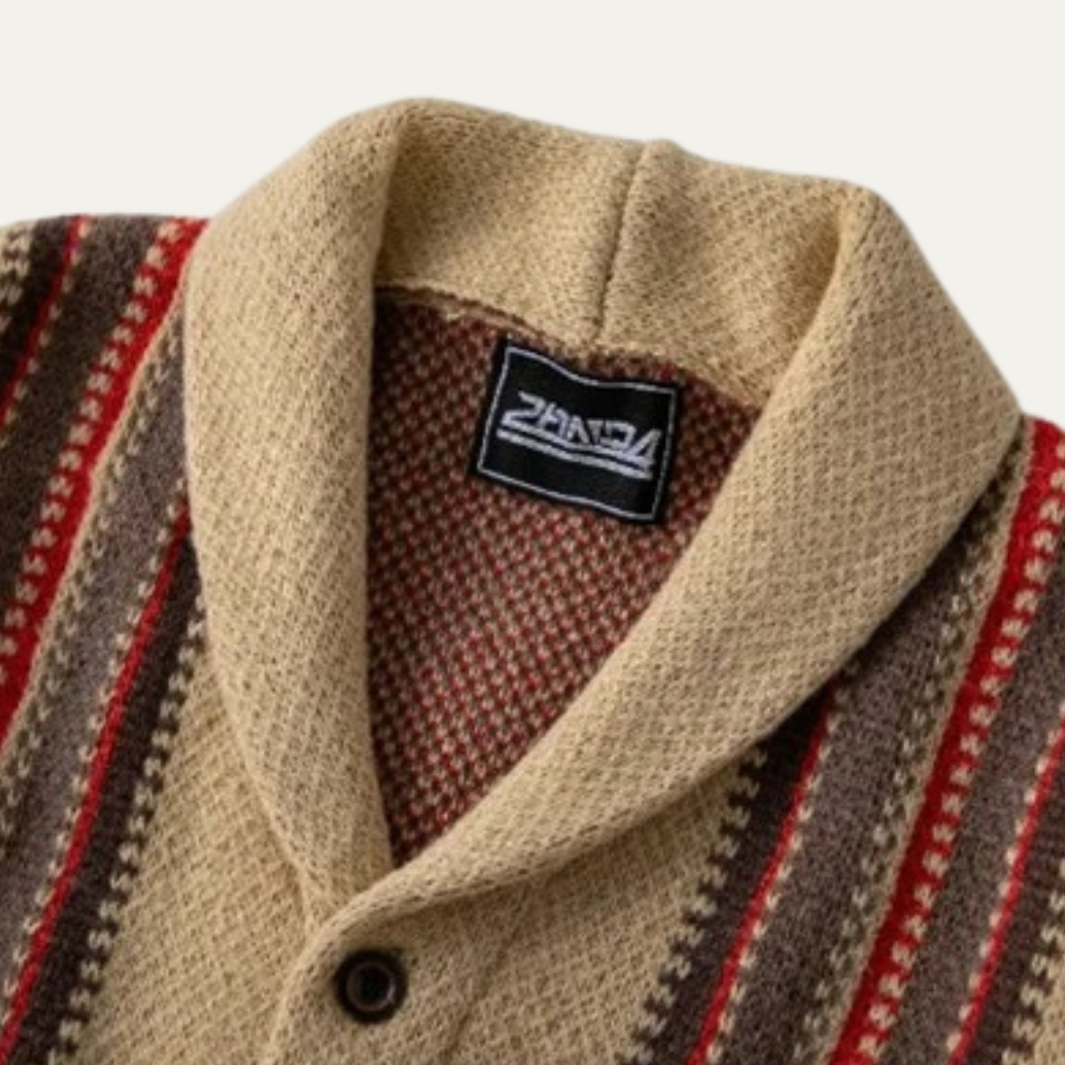 The Herculaneum Men’s Retro Shawl Striped Knit Cardigan