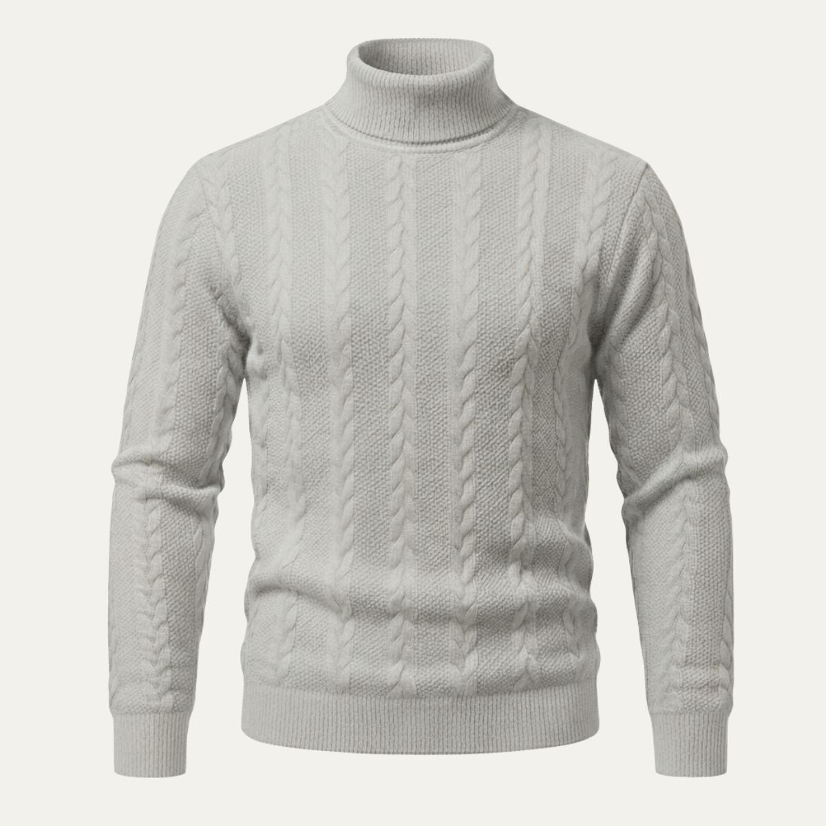 The Paestum Men’s Warm Ribbed Cable Knit Turtleneck Sweater