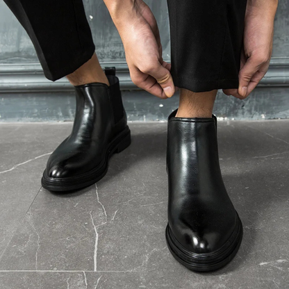 The Wellington Men’s Classic Winter Ankle Dress Chelsea Leather Boots