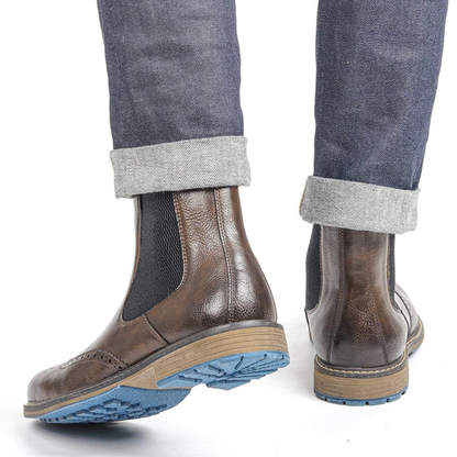 The Monopoli Men’s Classic Brogue Slip On Chelsea Boots