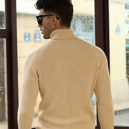 The Richemont Men’s Classic Old Money Cable Knit Turtleneck Sweater