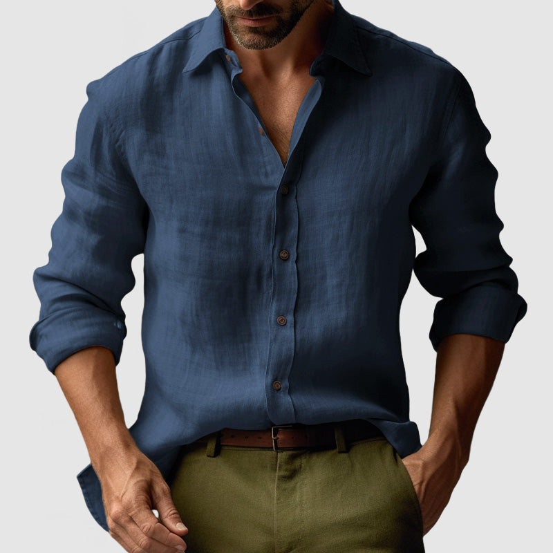 Classic Long Sleeve Linen Shirt for Everyday Wear