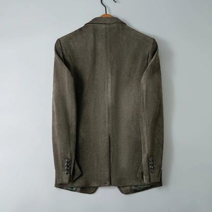 The Anzio Men’s Classic Single Breasted Wool Blend Tweed Blazer