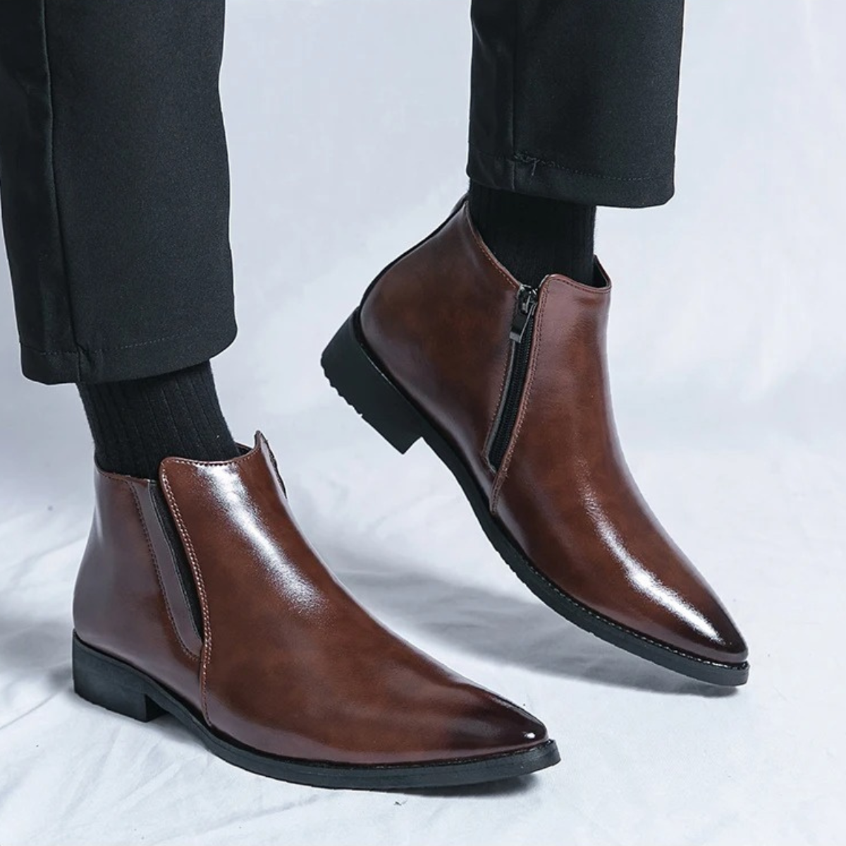 The Panarea Men’s Classic Leather Chelsea Slip On Boots