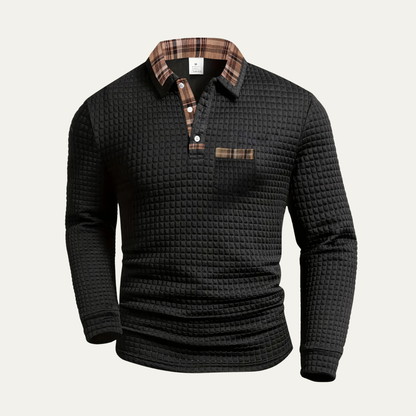 The Monopoli Men’s Casual Waffle Knit Polo Sweater