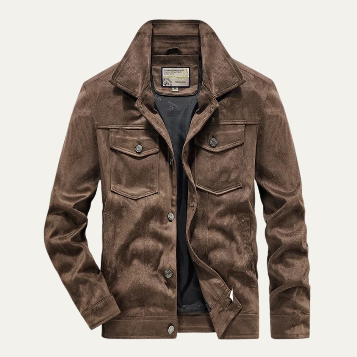 The Vintage Suede Cargo Jacket for Men — Lightweight Outdoor Style