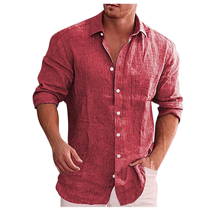 Stylish Linen Shirt with Revers Collar for Any Occasion