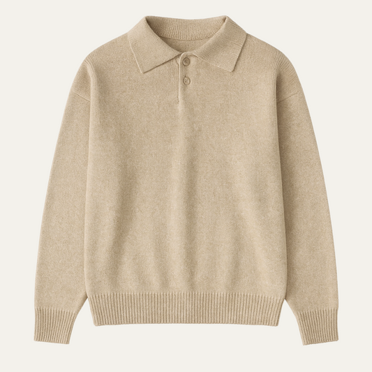 The Four Seasons Men’s Cashmere Buttoned Polo Knit Sweater