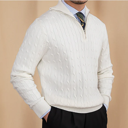 The Santorini Men's Half Zip Cable Knit Sweater
